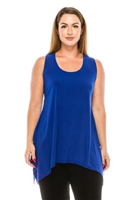 Two point tank top - royal blue - polyester/spandex