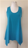 Two point tank top - teal - polyester/spandex