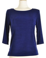 3/4 sleeve top - navy - acetate/spandex