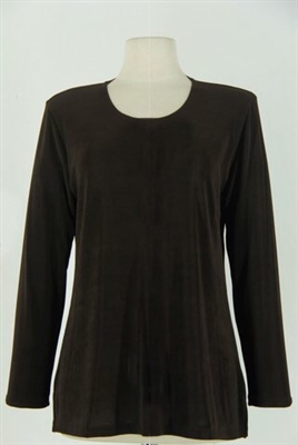 Long sleeve top - brown - acetate/spandex