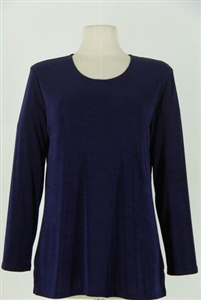 Long sleeve top - navy - acetate/spandex