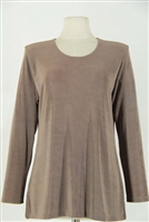 Long sleeve top - taupe - acetate/spandex