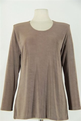 Long sleeve top - taupe - acetate/spandex