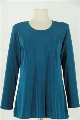 Long sleeve top - teal - acetate/spandex