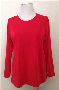 Long sleeve top - red - polyester/spandex