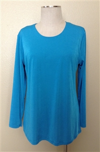 Long sleeve top - turquoise - polyester/spandex