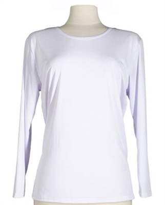 Long sleeve top - white - polyester/spandex
