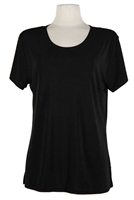 Short sleeve top - black - polyester/spandex