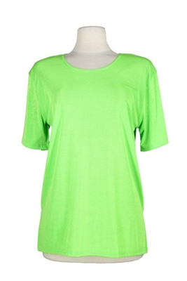 Short sleeve top - lime green - polyester/spandex
