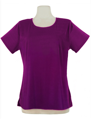 Short sleeve top - purple - polyester/spandex