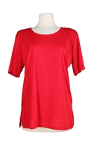 Short sleeve top - red - polyester/spandex