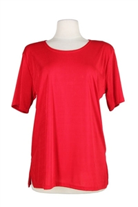 Short sleeve top - red - polyester/spandex