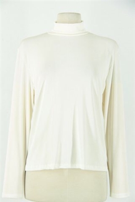 Long sleeve turtle neck top - ivory - polyester/spandex