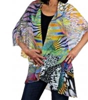 Chiffon vest - multicolor animal print - polyester