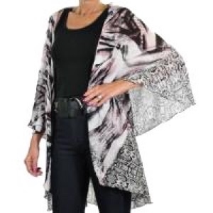 Chiffon vest - purple accented mixed animal print - polyester