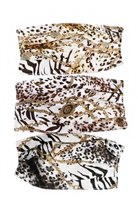 Mask - gold chain animal print