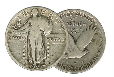 1927 s liberty standing quarter