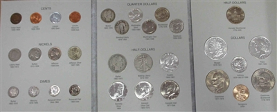 20th century type set coins