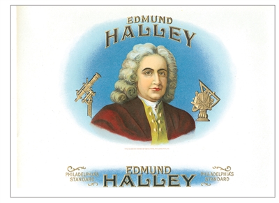 hailey's comet cigar box label