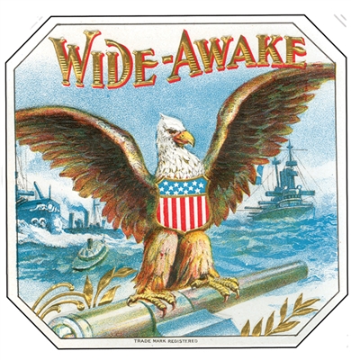 wide awake and ready cigar box label