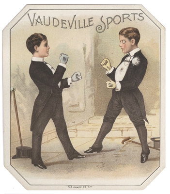 vaudeville sports cigar box label