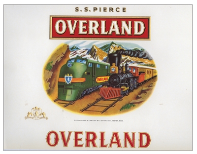 s.s. pierce overland cigar box label