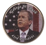 george w bush colorized quarter