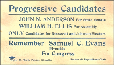 Theodore Roosevelt: 1912 Election Card