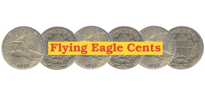 Flying eagle cents and pennies