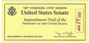 1999 Clinton Impeachment Ticket