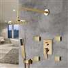 Bravat Brushed Gold Shower Set With Valve Mixer 3-Way Concealed Wall Mounted