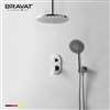 Bravat New Chrome Round Shower-head Ceiling Mount with Hand Shower