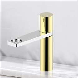 Bravat Contemp Royal Gold With Chrome Finish Bathroom Faucet