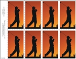 400-g Golfer at sunset 8-Up Prayer Card