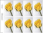 654-r Yellow Texas Rose 8-Up Prayer Card