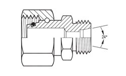 Female DIN Swivel X Male DIN Reducer Light