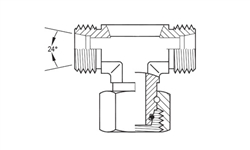 Female DIN Swivel Branch Tee Light