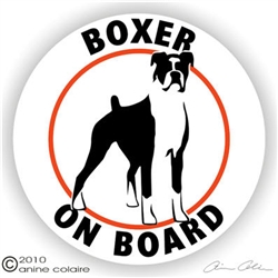 Boxer on Board Dog Window Car RV Decal Sticker Static Cling