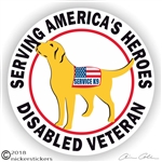 Labrador Retriever Service Dog Adhesive Sticker or Static Cling