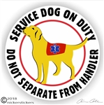 Labrador Retriever Service Dog Adhesive Sticker or Static Cling