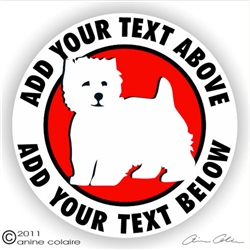 Custom West Highland White Terrier Dog Car Window Decal iPad Sticker