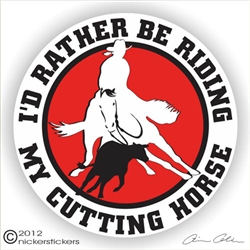 Cutting Horse Horse Trailer Window Decal