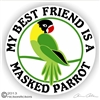 Masked Parrot Window Decal