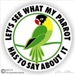 Masked Parrot Window Decal