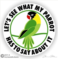 Masked Parrot Window Decal