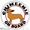 Chiweenie on Board Dog Vinyl iPad Car Truck RV Window Decal Sticker Static Cling