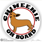 Chiweenie on Board Dog Vinyl iPad Car Truck RV Window Decal Sticker Static Cling