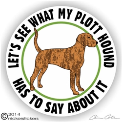 Plott Hound Says Decal Sticker Static Cling Car Truck RV Window