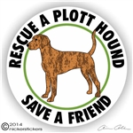 Plott Hound Rescue Dog Decal Sticker Static Cling Car Truck RV Window