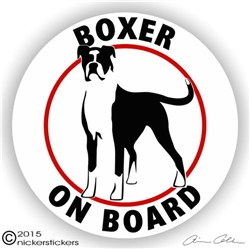Boxer on Board Dog Window Car RV Decal Sticker Static Cling